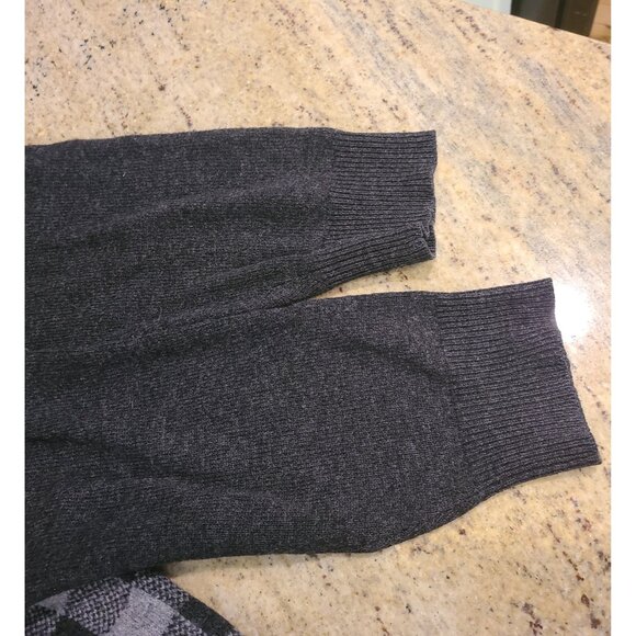 LL Bean Mens Size L Reg Gray Check Wool Sweater 2916388 Grandpa Old Money - Picture 9 of 12